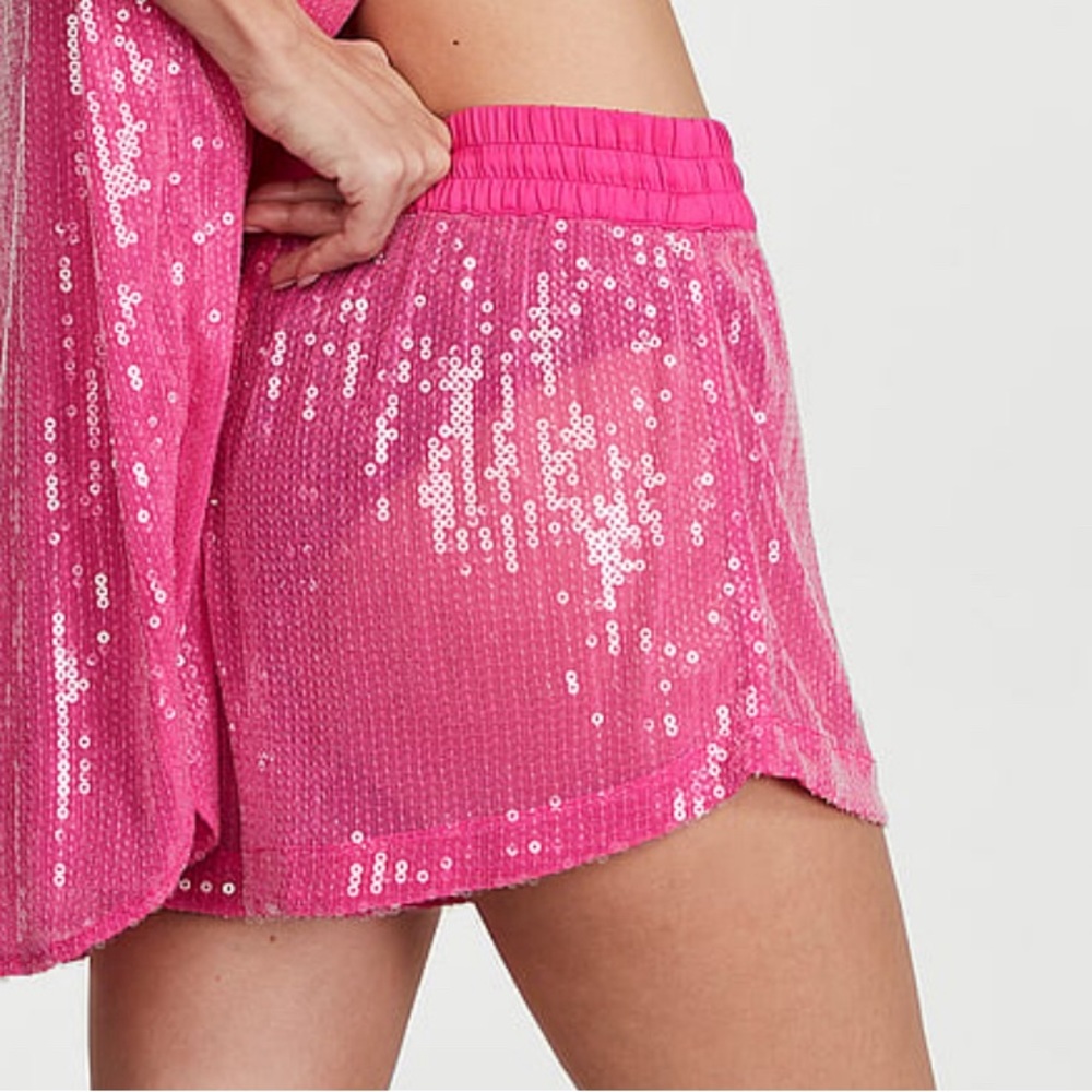 Victorias Secret PINK SEQUINED SHORTS Swimsuit Coverup EUC XS